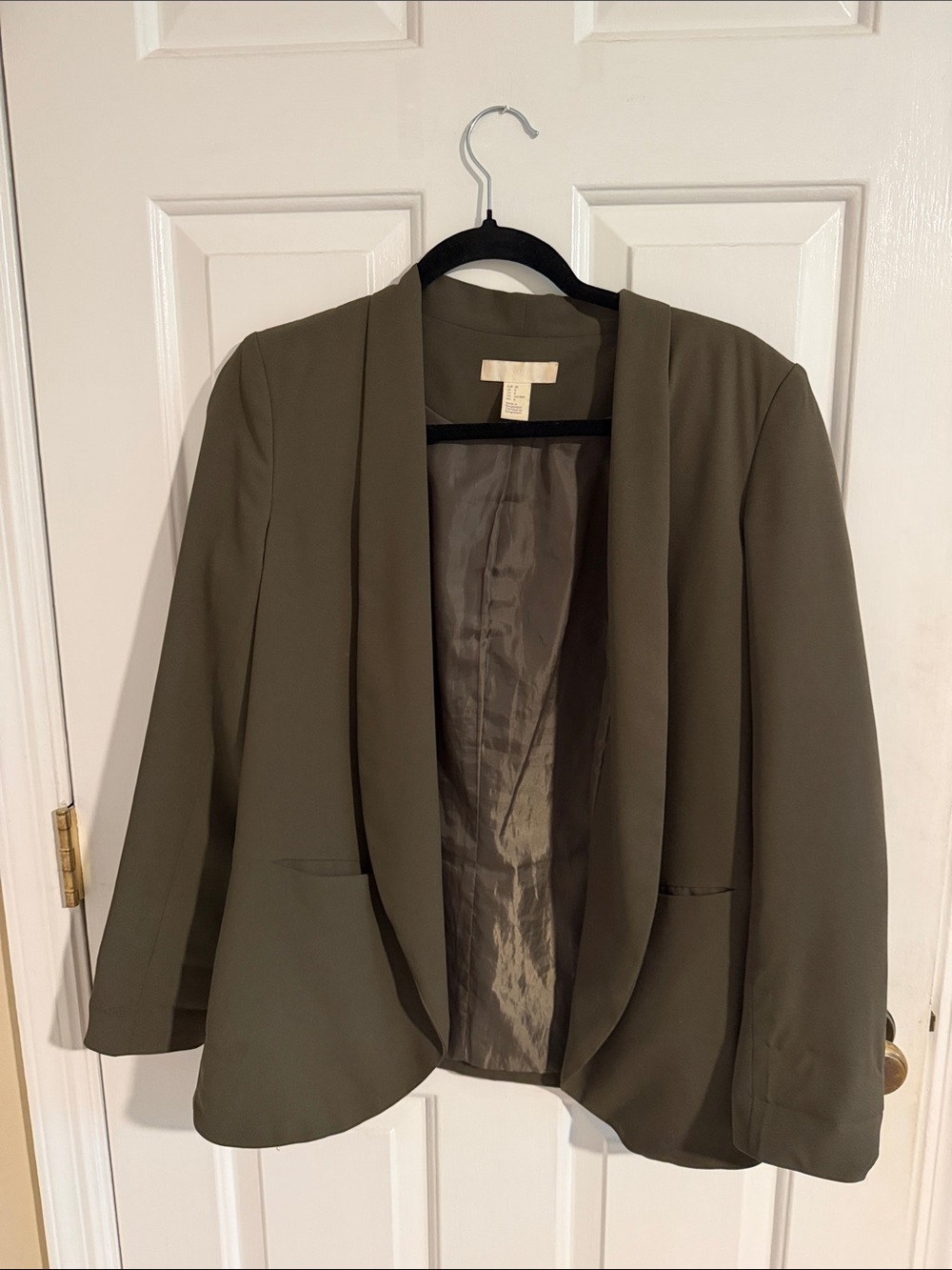 H&M Olive Green Open-Front Blazer